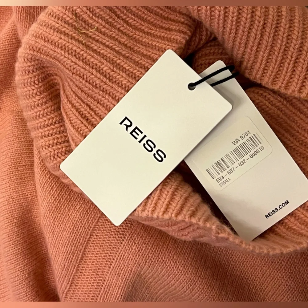 NWT Reiss Eliza Cashmere & Wool Sweater roll neck soft pink small turtleneck - Picture 9 of 9